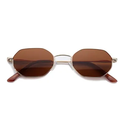 Sechseckige polarisierte UV400-Sonnenbrille aus Metall