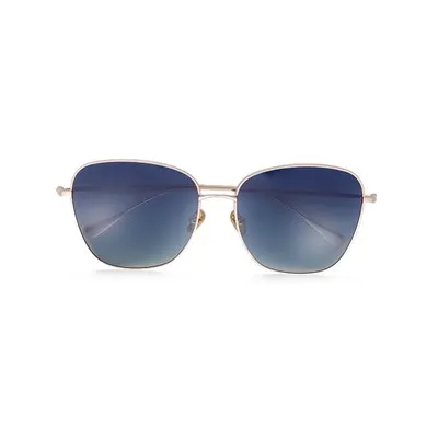 Übergroße quadratische Unisex-Sonnenbrille aus Metall